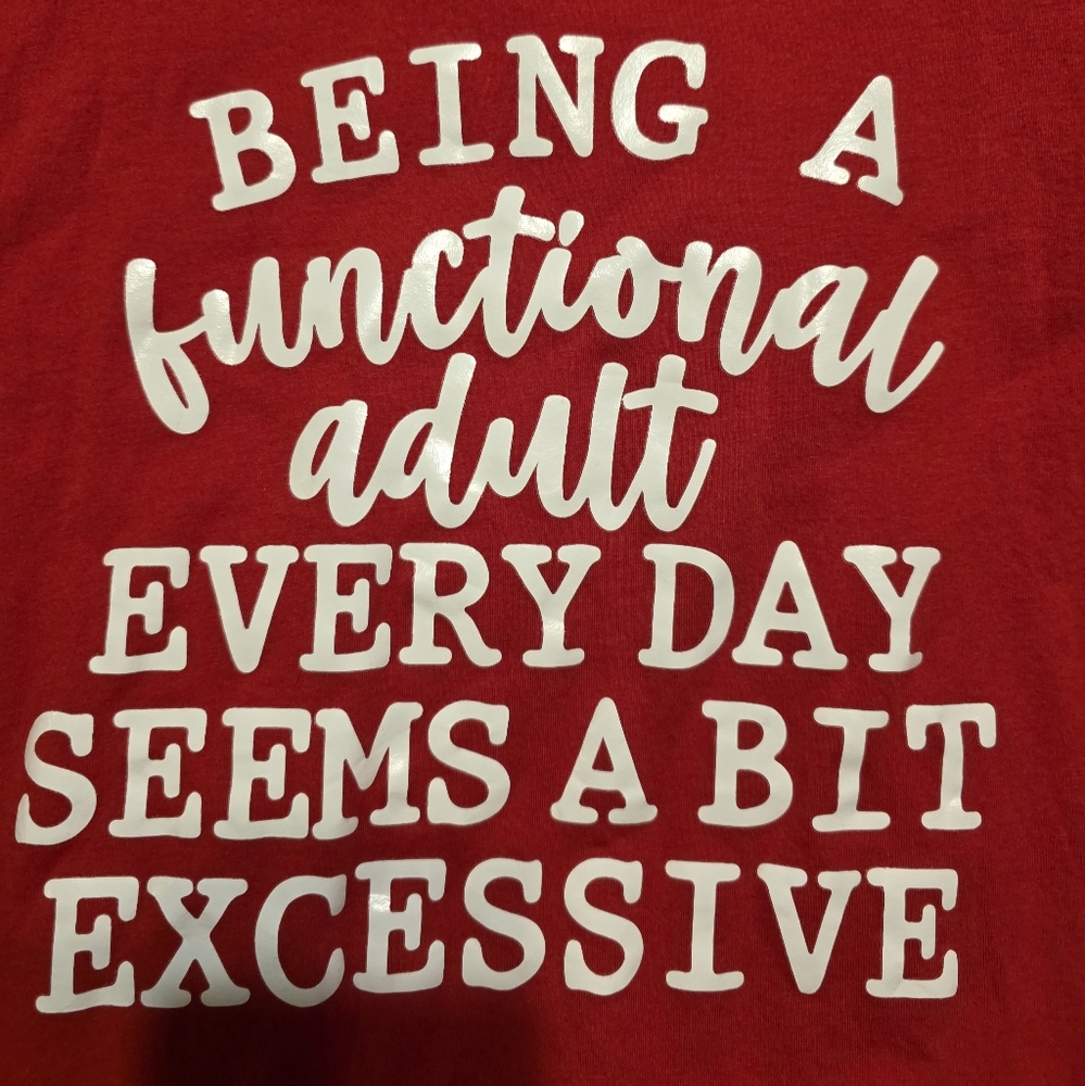 Red Graphic Tee with White Text